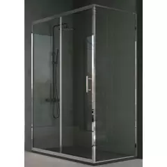 Paroi de douche avec porte coulissante Chromé, Série Low